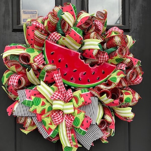 Watermelon Wreath, Watermelon Door Decor, Red Wreath, Everyday Wreath, For Your Door, Door Decor, Summer Wreath, Gift Ideas