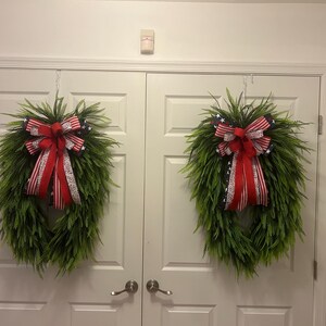 Beaded Fern Wreath, Grapevine Base, Everyday Front Door Decor image 5
