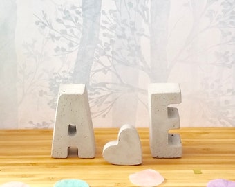 Concrete Letter set / Boyfriend gift / Girlfriend Gift / Anniversary gift