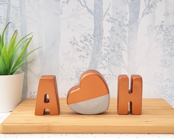 Copper Anniversary / Copper Concrete Letters / copper anniversary gifts