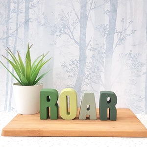 Nursery decor | dinosaur nursery | dinosaur decor | concrete dinosaurs | dinosaurs | nursery animals | nursery decor words