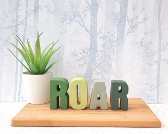 Concrete Dinosaur Letters | 'ROAR' Nursery Decor