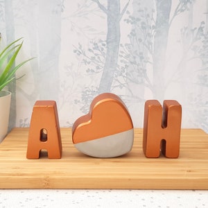 Copper Anniversary / Copper Concrete Letters / copper anniversary gifts image 3