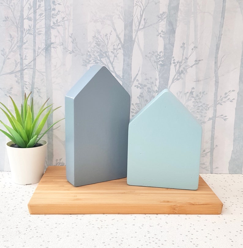 Concrete house ornament concrete bookends Concrete gifts image 8