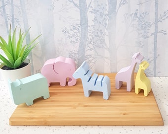 Concrete Safari Animals | Nursery decor pastel