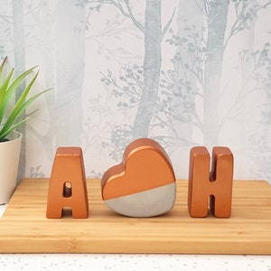 Copper Anniversary / Copper Concrete Letters / copper anniversary gifts image 5