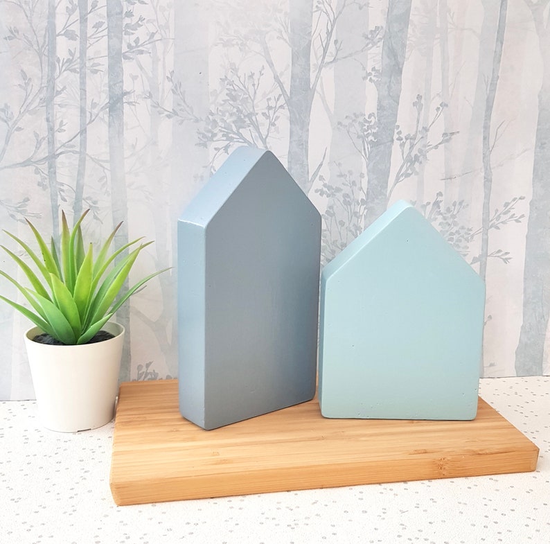 Concrete house ornament concrete bookends Concrete gifts image 6