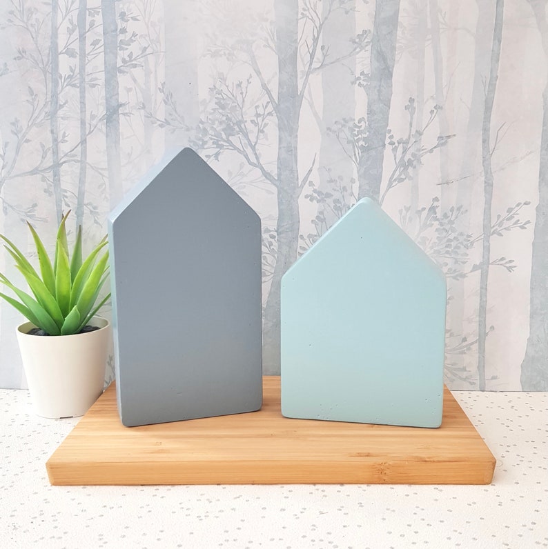 Concrete house ornament concrete bookends Concrete gifts image 9