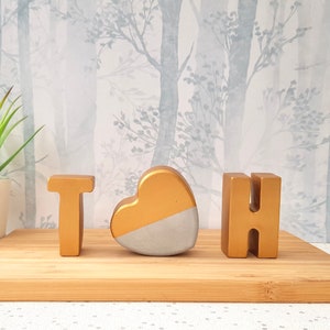 Gold Concrete Letters / anniversary gifts / Concrete letters