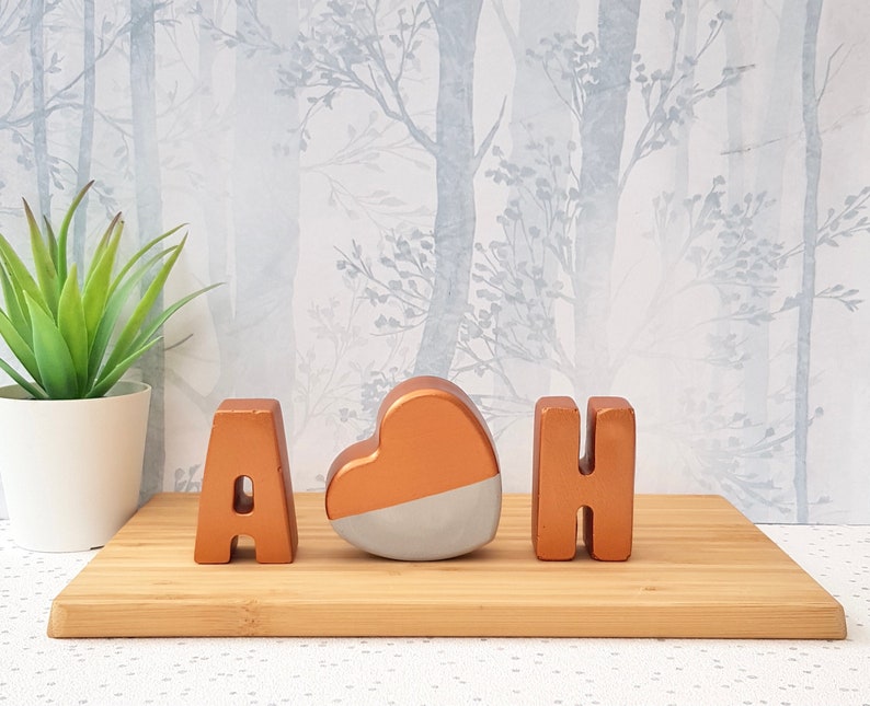 Copper Anniversary / Copper Concrete Letters / copper anniversary gifts image 1