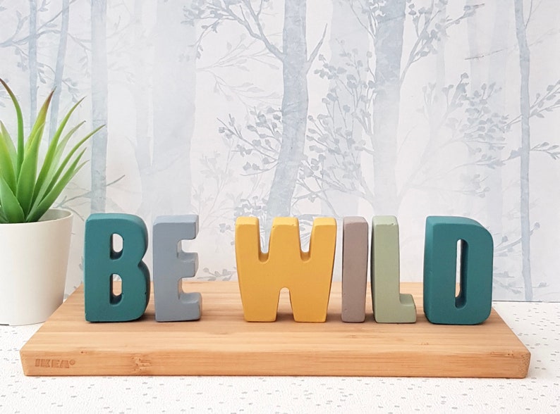 Nursery Decor / Be Wild / Concrete Letters / nursery decor safari / born to be wild 