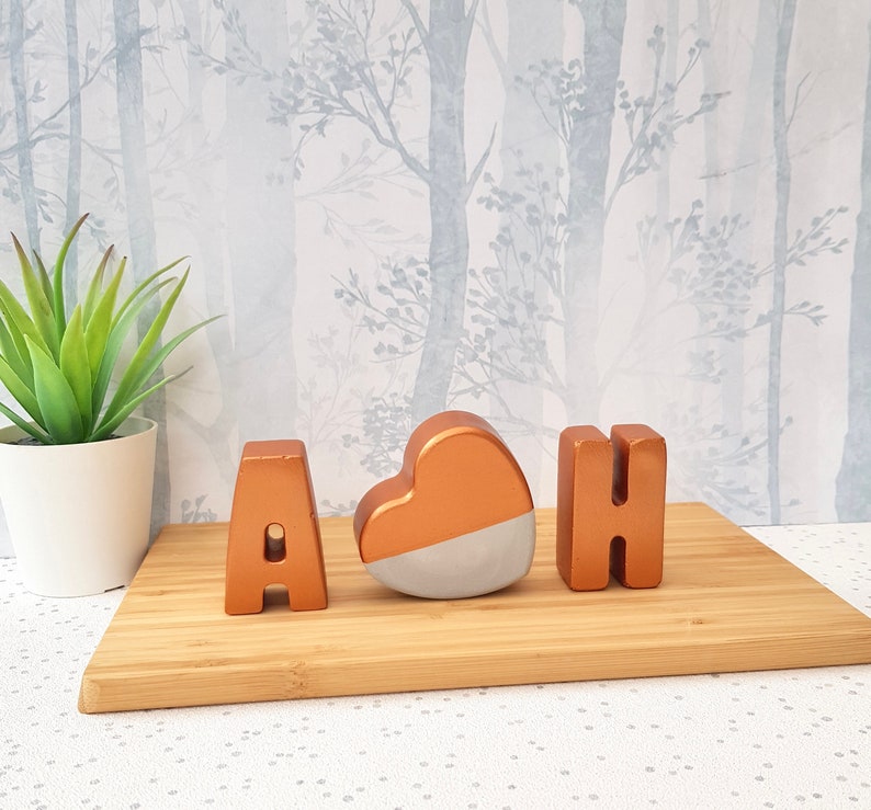 Copper Anniversary / Copper Concrete Letters / copper anniversary gifts image 9