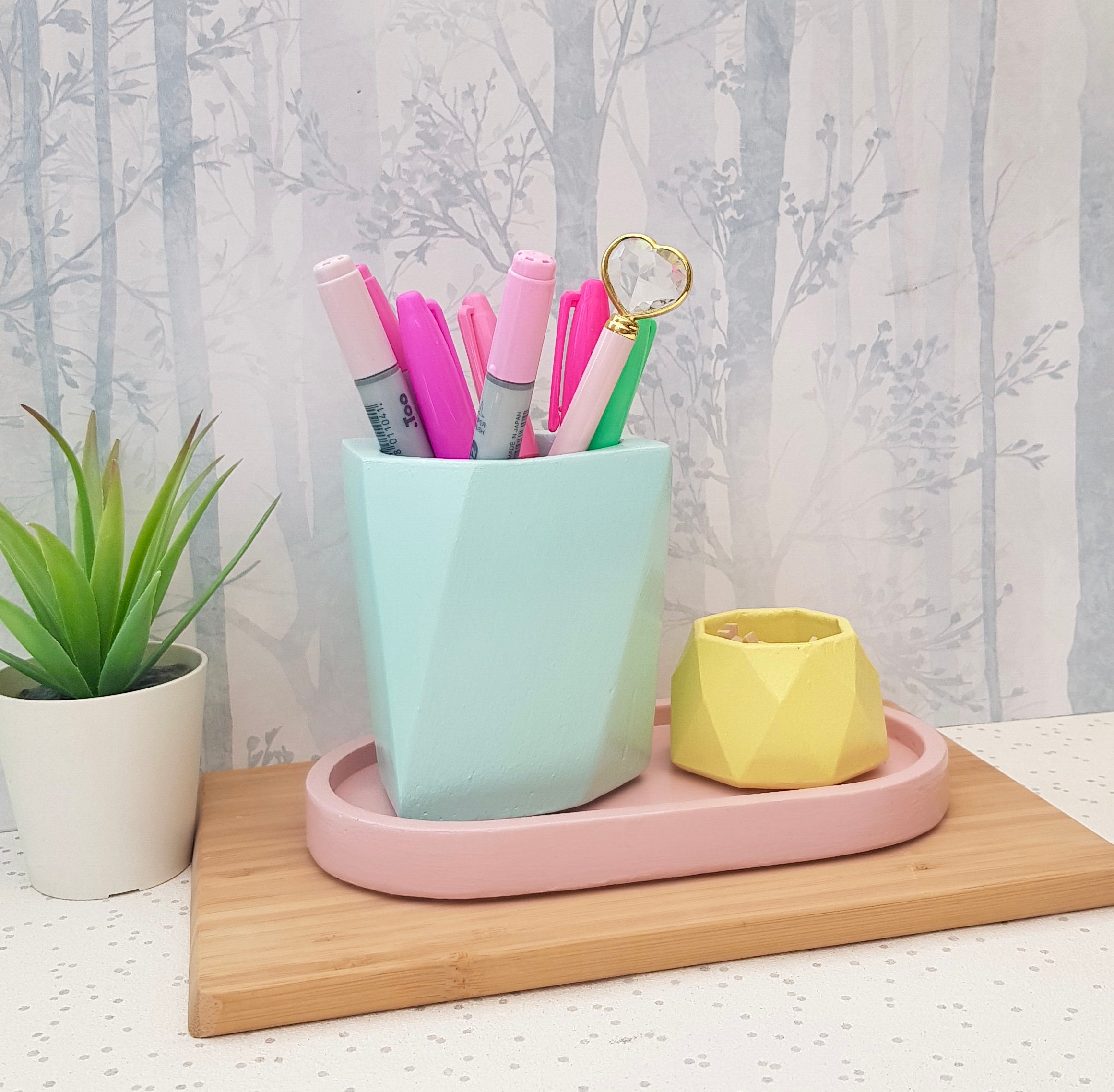 Concrete Desk Accessories Office Tidy Desk Accessories Etsy UK