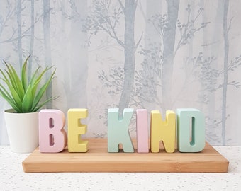 Be Kind Concrete Letters, Pastel Home Decor