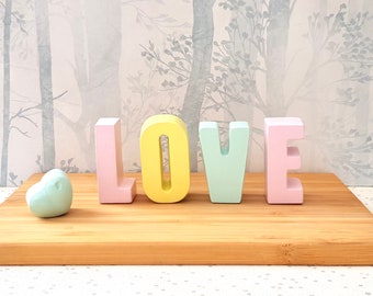 LOVE / concrete letters / pastel letters / babys pastel nursery / our first home