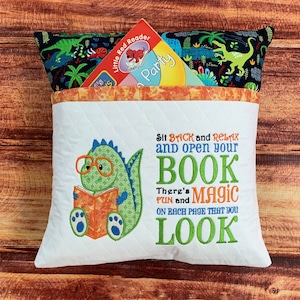 Personalized Dinosaur Gift, Birthday Gift for Kids, Custom Dinosaur Book, Dinosaur Pillow with Pocket, Dinosaur Gifts, Storybook Pillow