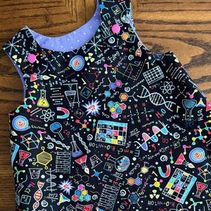 STEM Baby Gift, Science Baby Gift, Science Baby Shower, Baby Pinafore Dress, Science and Math Dress, Tiny Future Scientist, Chemistry Dress
