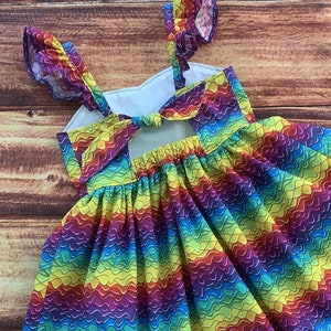 Twirly Rainbow Dress, Rainbow Dress Girls, Primary Colors, Rainbow Birthday Party, Rainbow Stripe Dress, Rainbow Baby, Girls Summer Sundress