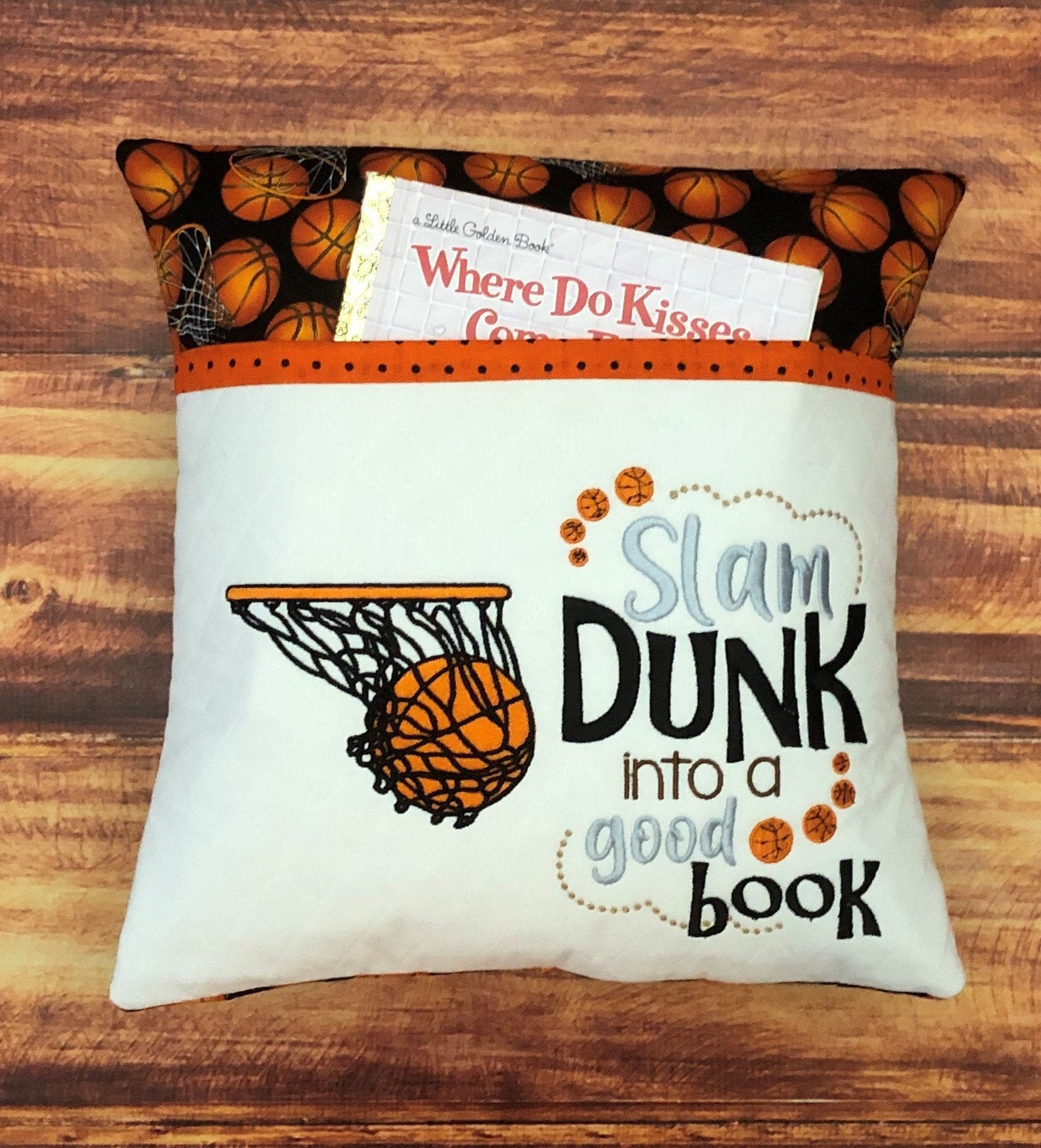 Basketball Pillow Basketball Pillowcase Basketball Reading Etsy