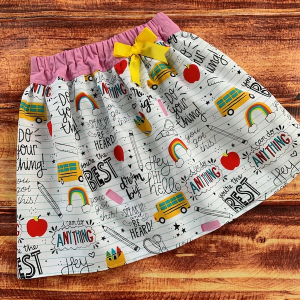 First Day of School, Back to School Skirt, Alphabet Skirt, Rainbow Dress Girl, Pencil Skirt, ABC Skirt, Preschool Skirt, Kindergarten Skirt