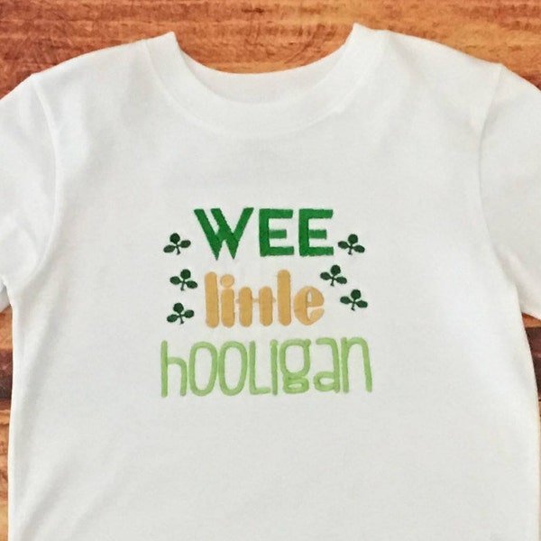 Wee Little Hooligan, First St Patricks Day Shirt, Boys St Patricks Day Shirt, Baby St Patricks Day Bodysuit, Shamrock Shirt, Irish Tee