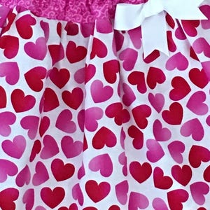 Girls Red and Pink Heart Skirt, Valentines Day Skirt, Baby Girl Valentines Day, Valentines Day Heart Confetti, Sweetheart Birthday Outfit image 6