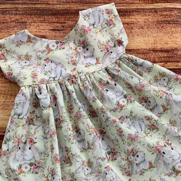 Easter Bunny Dress for Girl, Easter Bunnies, Easter Dress, Spring Bunny Twirl Dress, Bunny Dress for Baby, Toddler Easter Dress, Baby Bunny