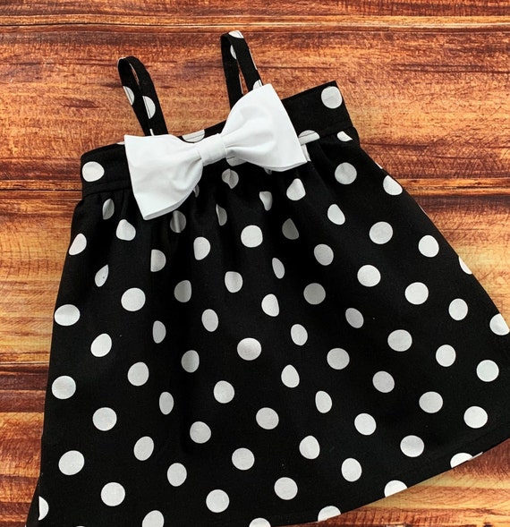 Girls black and white polka dot dress hotsell