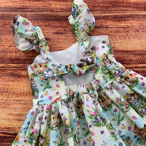 cats tea party dress Cute Cats Tea Party Ruffles Dress Luxeventshub