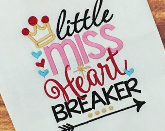 Little Miss Heartbreaker, Toddler Girls Valentine's Day Shirt, Valentine Tee, Heartbreaker Shirt, Little Miss Heartbreaker Baby Bodysuit