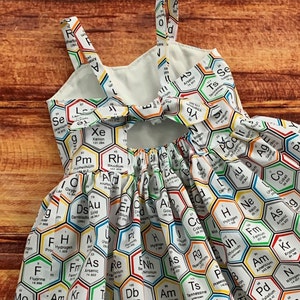Periodic Table of Elements, Science Dress, Chemistry Dress for Girl, Party Dress, Back to School Dress, Science Lover Gift, Twirl Dress