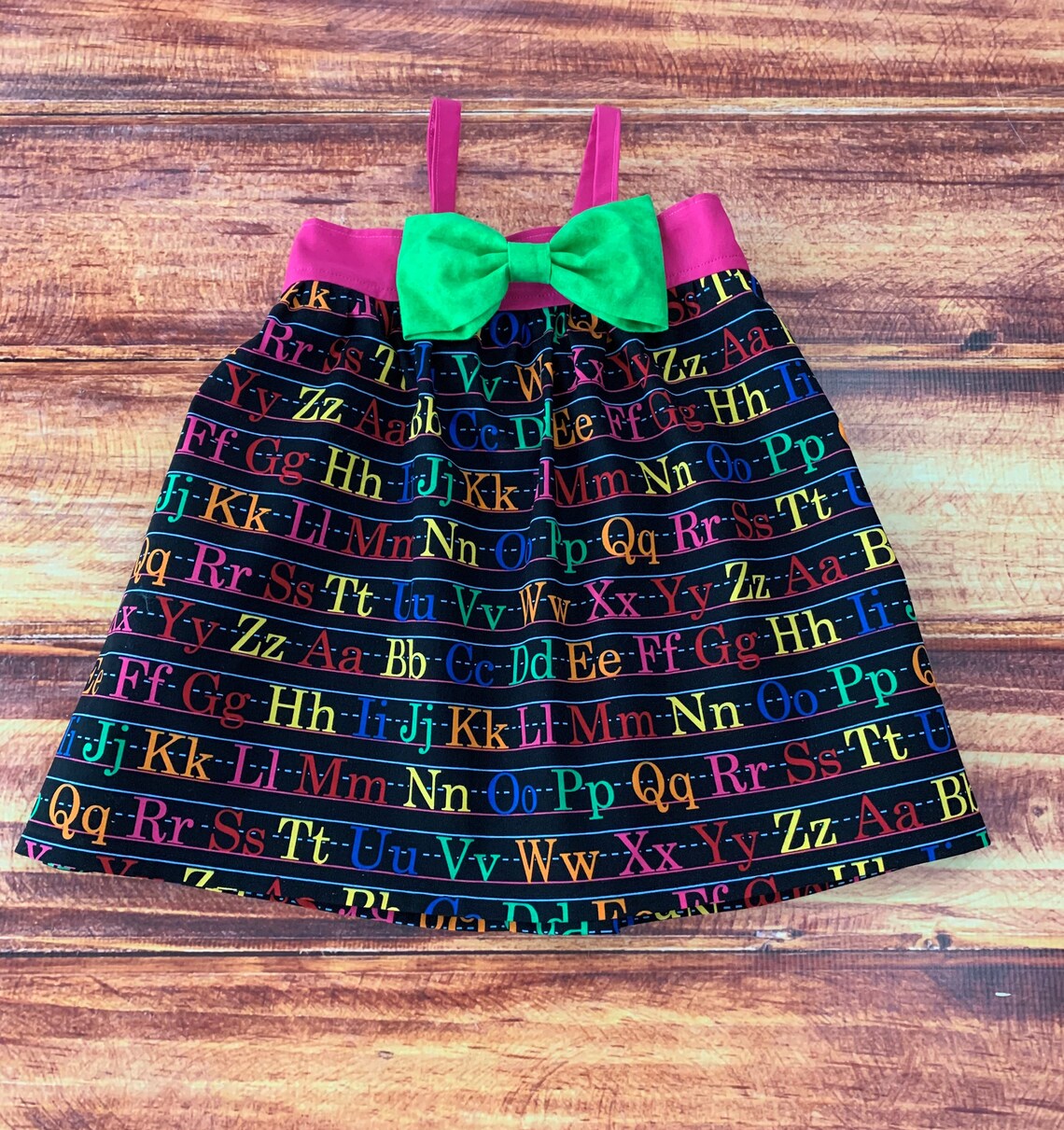 ABC Dress Alphabet Dress School Days Sundress Girl School Etsy