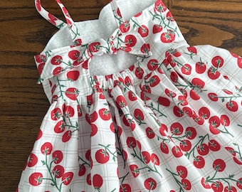 Tomato Print Twirly Dress, Tomato Girls Summer Dress, Farmers Market Dress, Garden Party Dress, Summer Picnic