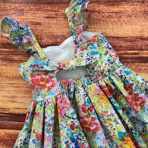 Paint Splatter Dress, Spring Dresses for Girls, Paint Party Birthday Outfit for Girls, Art Themed Dress, Rainbow Dress, Sundress for Girls