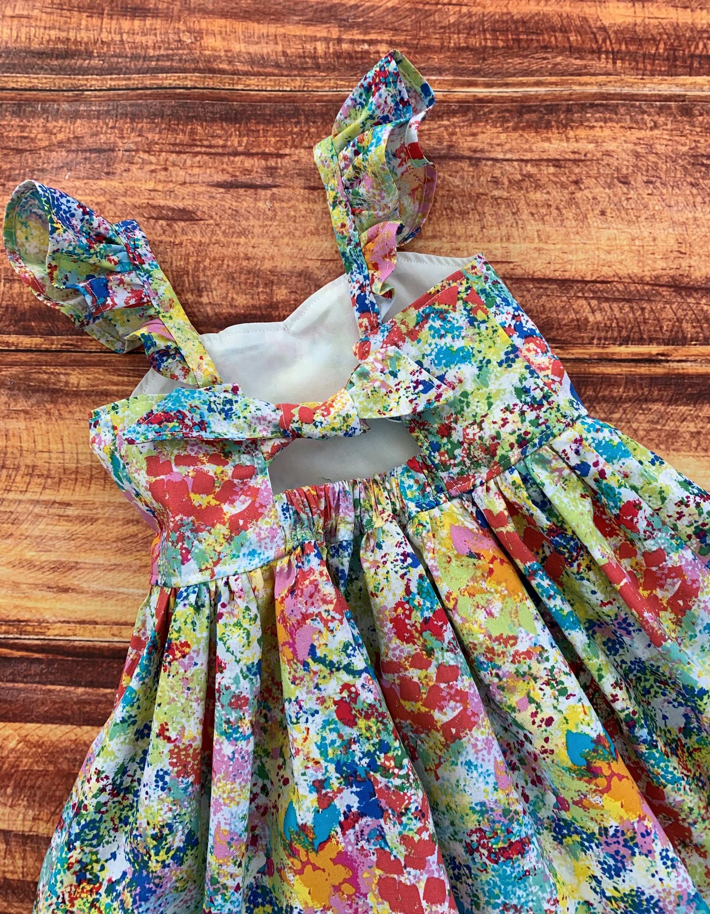 Paint Splatter Dress, Art Party Birthday Outfit for Girls, Spring Dresses for Girls, Art Themed Dress, Summer Dress, Sundress for Girls