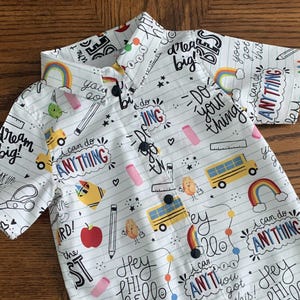 Picture Day, Kindergarten Shirt, Pre-School, First Day of School, Back to School, School Shirt for Boy, Graduation Shirt, Button Down Shirt