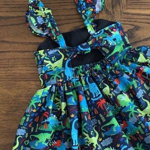 Dinosaur Twirly Dress, Dinosaur Dress for Girls, Dinosaur Gift for Girl, Birthday Gift, Dino Dress, Rainbow Dinosaur, Girly Dinosaur