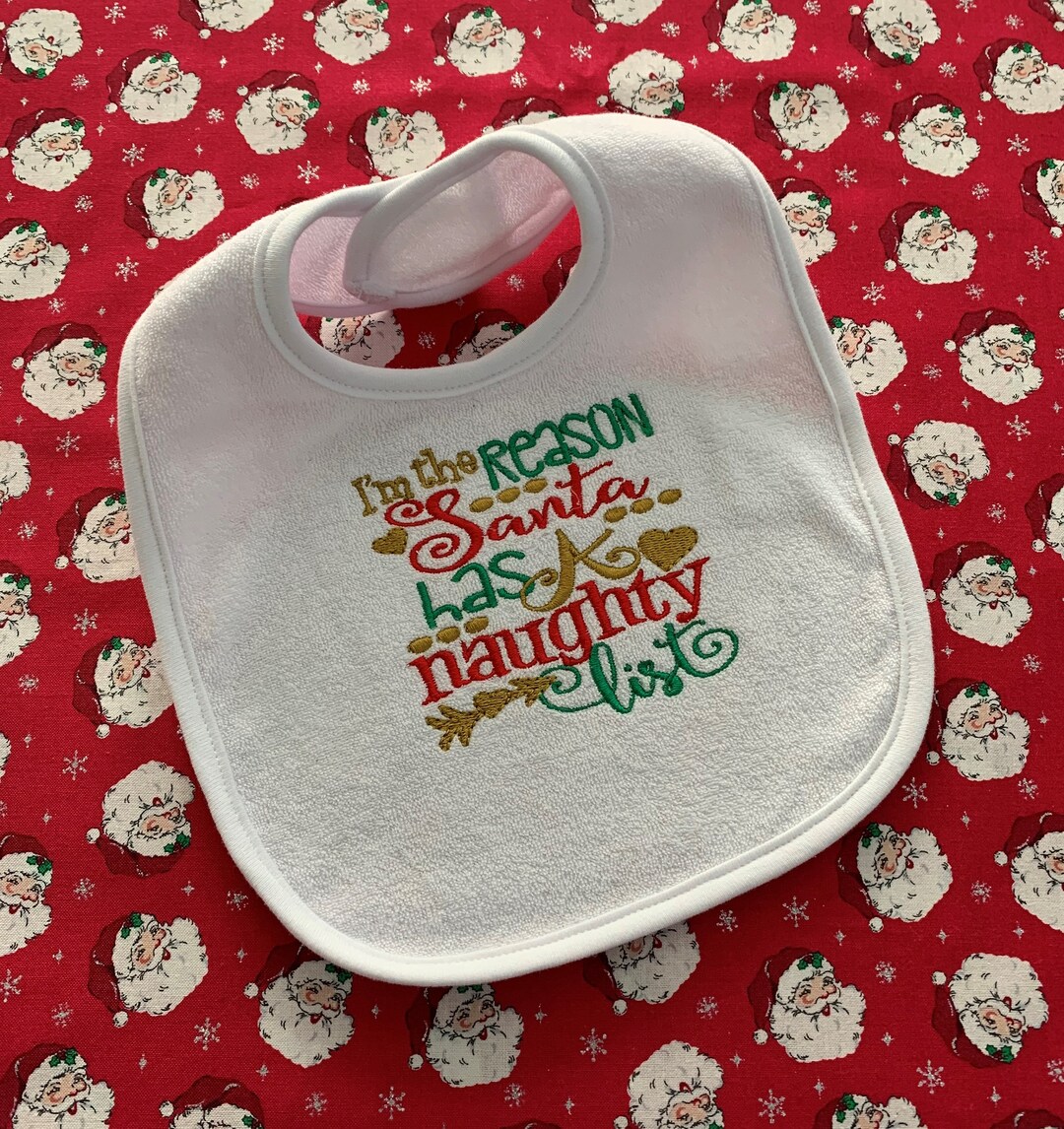 Santa's Naughty List Baby Christmas Bibs I'm the Etsy