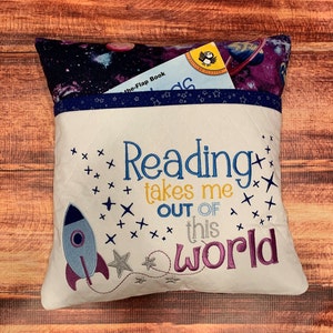 Outer Space Birthday, Space Themed Pillowcase, Astronaut Pillow, Outer Space Nursery, Reading Pillow, Book Pillow, Rocket Ship Pillow