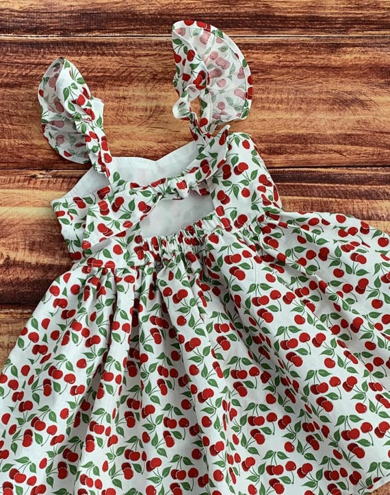 Berry First Birthday, Cherry Dress, Toddler Fruit Dress, Flutter Sleeve  Dress, Twirl Dress for Girls, Sundresses for Girls, Party Dress - Etsy
