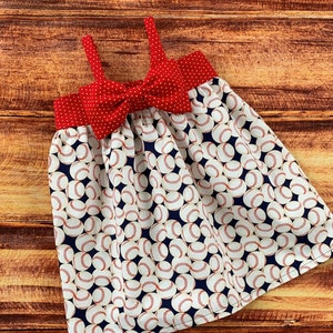 Baseball Dress, Sports Dress, Baseball Sister, Little Sister Fan, Baseball Fan, Navy Baseball Dress, Baseball Sundress