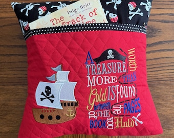 Pirate Gifts for Kids, Birthday Gift for Boy or Girl, Pirate Pillow, Pocket Pillow, Pirate Party, Skull and Crossbones, Storybook Pillow