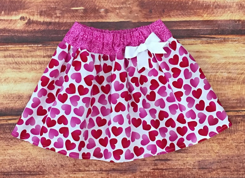 Girls Red and Pink Heart Skirt, Valentines Day Skirt, Baby Girl Valentines Day, Valentines Day Heart Confetti, Sweetheart Birthday Outfit image 9