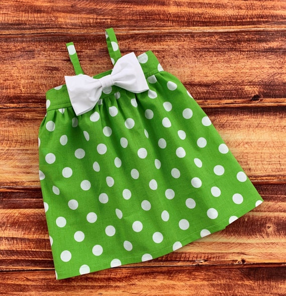 Green and White Polka Dots, Black and White, Spring Dress, Pink and White, Pink Dress Baby Girl, Toddler Girl, Party Dress, Polka Dot Dress
