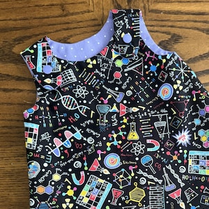 Science Baby Pinafore Dress, STEM Baby Gift, Science Baby Gift, Science Baby Shower, Chemistry Print, Tiny Future Scientist