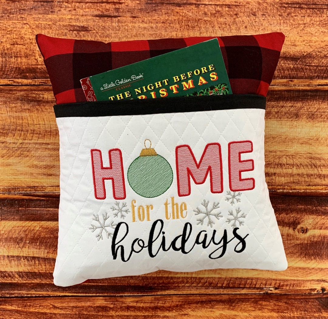 Home for the Holidays Pillow, New Home Gift, Buffalo Plaid Christmas