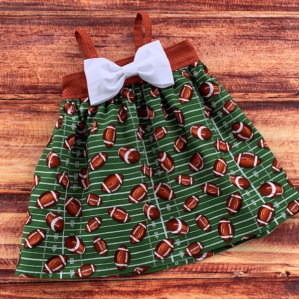 Football Dress, Football Fan Baby Dress, Cheerleader Dress, Glitter Football, Girls Boutique Football Dress, Football Girl Outfit, Touchdown