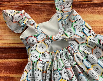 Chemistry Dress for Girl, Science Dress, Future Scientist, Periodic Table of Elements, Back to School Dress, Twirl Dress for Girl