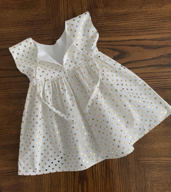 white and gold polka dot dress The Sammy Dress main image 0