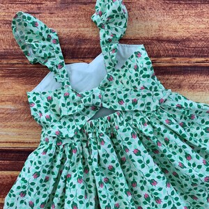 Rose Dress, Baby Girl Party Dress, Rose Birthday Party, Tea Party Dress, Girls Summer Flower Dress, Sundresses for Girl, Spring Floral Dress